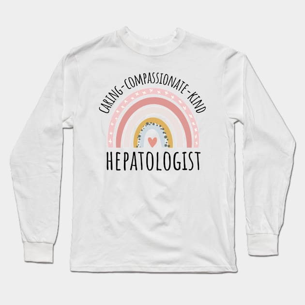 Hepatologist rainbow pastel Long Sleeve T-Shirt by IndigoPine